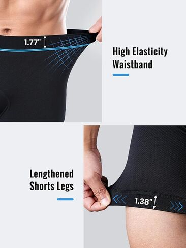 Sportneer Padded Cycling Underwear Men's 3D Padding Bike Bicycle Shorts Underwear Without Silicone Leg Band Blue in Saudi Arabia