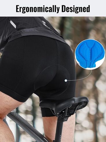 Sportneer Padded Cycling Underwear Men's 3D Padding Bike Bicycle Shorts Underwear Without Silicone Leg Band Blue in Saudi Arabia