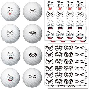 PLIGREAT 4 Sheets Facial Expression Golf Ball Markers 80 Pcs Creative Pattern Golf Ball Stickers for Marking Identifying Balls Golfing Balls Decals Gifts for Golfers Golfing Accessories in Kuwait