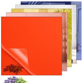 Coloch 5 Pack Acrylic Mirror Sheets for Laser Cutting, 11.8 x11.8 in Multicolored Mirror Panels with 2.6mm Thickness Opaque Glossy Mirror Sheet for Cutting, Sawing, Engraving, DIY, Craft in Kuwait