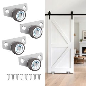 عجلات تثبيت جانبية صغيرة، عجلة دوارة منخفضة المستوى - عجلات مطاطية صلبة غير دوارة للأبواب المنزلقة والأدراج والخزائن - دوران هادئ، حركة سهلة للأثاث (1 بوصة، 2) in Kuwait