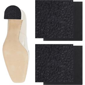 2 Pairs Shoe Heel Repair Rubber Pads, Cuttable Square Boot Heel Replacement, Anti-Slip Shoe Heel Repair Kit, 6.5 mm Thick Boot Sole Replacement for Women Men Boots (Black) in Kuwait