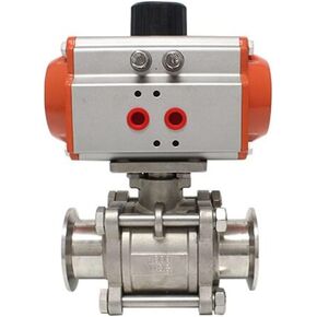 DN25 الفولاذ المقاوم للصدأ ثلاث قطع صمام كروي عالي المنصة ثلاثي المشبك الطويق نوع الكرة صمام اسطوانة مزدوجة التمثيل in Kuwait