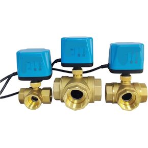 1 قطعة 1/2 "3/4" 1 "2" صمام كروي نحاسي خطين ثلاثة صمام تبديل AC220V مفتوح بشكل طبيعي (12,12VDC_عادي مفتوح) in Kuwait