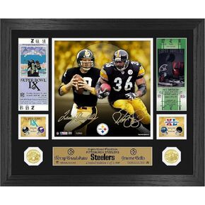 The Highland Mint Framed Bronze Coin Art Steelers Bradshaw Bettis in Kuwait