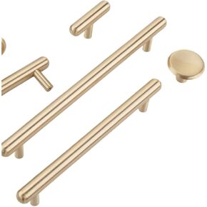 Brass Pull Handle Kitchen Cabinet Gold T-Handle Drawer Copper 1Pcs(6674-25) in Kuwait