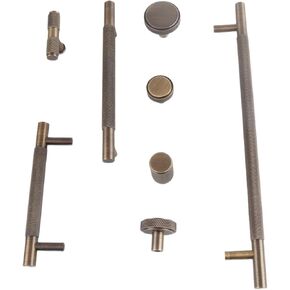 Solid Brass Retro Knurling Pull Kitchen Cabinet Antique T-Handle Drawer Copper Long Handle 1Pcs(BB38-224-Antique) in Kuwait