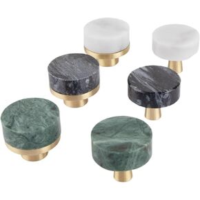 Brass Pull Handle Kitchen Cabinet Drawer Single Hole Green 1Pcs(2-Marble Green) in Kuwait