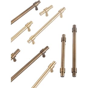 Solid Brass Brushed Antique Bronze 265mm Pull Drawer T Bar Kitchen Cabinet Handle 1Pcs(8873-160-BLB) in Kuwait