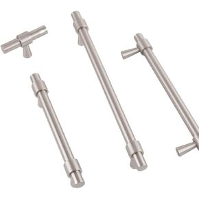 Brushed Nickel T-Bar Kitchen Cabinet Chrome Handle Solid Brass 265mm Long 1Pcs(8873-416-Nickel) in Kuwait