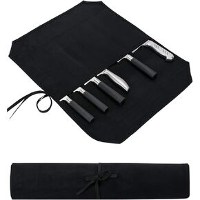 HERSENT Chef’s Knife Roll Case, Waxed Canvas Cutlery Knives Holders Protectors, Home Kitchen Cooking Tools And Utensils Wrap Bag Wallet, Multi-Purpose Brush Roll Bag, Travel Tool Roll Pouch in Kuwait
