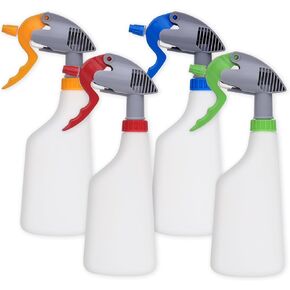 زجاجات رش بلاستيكية من دكتور ديرت 22 أونصة | زجاجة رذاذ فارغة شديدة التحمل لمحلول التنظيف | متوافق مع الكحول المقاوم للأحماض والقلويات عالي التدفق 3 سم مكعب | مثالية للحمام والمطبخ | 650 مل 4 عبوات ألوان in Kuwait