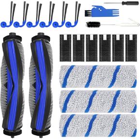 قطع غيار لمكنسة ECOVACS DEEBOT X11 OmniCyclone/X11 Pro Omni /X9 Pro Omni/T80S Omni Robot Vacuum، مجموعة الملحقات: فرشتان رئيسيتان، 6 مرشحات، 3 وسادات ممسحة دوارة، 6 فرش جانبية، 3 أدوات in Kuwait