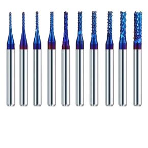 Carbide Corn End Mill 0.5-3.175mm Shank PCB Milling Cutter Blue Coated CNC Cutting Tools 1Pcs(1.2mm) in Kuwait