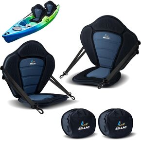 مقعد الكاياك الفاخر على شكل لوح مجداف مع حقيبة تخزين قابلة للفصل، دعم خلفي مبطن، وسادة مقعد سميكة، 4 أشرطة قابلة للتعديل لقوارب الكاياك، القارب المبطن، SUP، الزورق، قارب الصيد in Kuwait