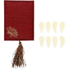 مجموعة Zerodeko Professional Guzheng للأظافر المزيفة، شريط لاصق، حجم صغير من أعواد الأصابع البيضاء للبالغين، ملحقات أظافر Guzheng للعب وممارسة الآلات الخيطية in Kuwait