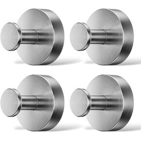 Suction Cup Hooks for Shower No-Drill Bathroom Hooks for Towels, Robes, Loofah Mountable on Bathroom Walls, Kitchen, Glass, Mirrors, Tile and Smooth,Non-Porous Surfaces (4, Brushed Nickel) (Nickel) in Saudi Arabia