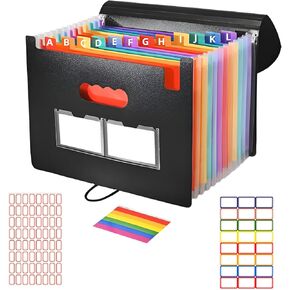 25 Pockets Accordion File Organizer 2 Packs Desktop Expanding File Folders with Colorful tabs for Paper Receipts, Bills&Taxes Organizer, Letter/A4 Size Document Holder for School, Office, Home in Kuwait