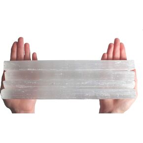 4 Pack Large Selenite Crystal Sticks - 10-12" Inch Selenite Wand - Charging Plate, Cleansing, Protection, Chakra Balancing, Healing Natural Stone, Positive Energy, Large Raw Rough Wand in Kuwait