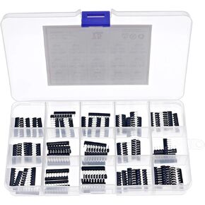 75 قطعة 15 أنواع شبكة المقاوم مجموعة متنوعة 1 x 9pin 101 221 471 681 102 222 472 682 103 153 203 273 473 683 104 مع صندوق in Kuwait