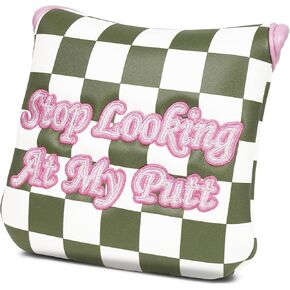 Craftsman Golf Green&White Checkered Putter Headcover Blade Putter Cover Golf Club Headcover Putter Cover for Woman Pink Lettering Fits for Ping Scotty Cameron in Kuwait