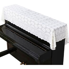Piano Cover Elegant Lace Embroidery Daisy Decorative Dust-proof Cover for Standard Upright Pianos 78.74 x 35.43 Inch Piano Top Cover in Kuwait