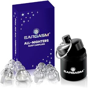 Eargasm All-Nighters Standard Earplugs - Sleep Ear Plugs with Sound-Stopping Inserts for Sleeping, Studying, Blocking Snoring - Reduce Noise While Sleeping, Improve Focus for Studying & More in Kuwait
