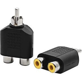 5PCS RCA Y Splitter AV Audio Video Plug Converter 1 Male to 2 Female Adapter Kit Lotus Jack RCA Plug to Double(5PCS) in Kuwait