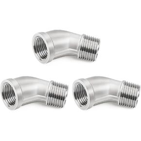 ChillWaves 304 Stainless Steel Pipe Fitting, 45 Degree Elbow 1/2" NPT Male x 1/2" NPT Female Thread Adapter(3-PACK) in Kuwait