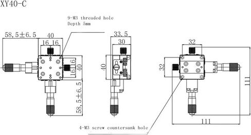 40 * 40mm XY axis XY40-C-30 Horizontal Rail Precision fine-Tuning Worktable in Saudi Arabia