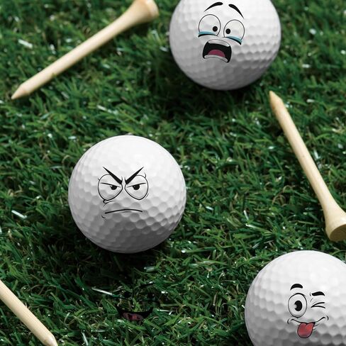 PLIGREAT 4 Sheets Facial Expression Golf Ball Markers 80 Pcs Creative Pattern Golf Ball Stickers for Marking Identifying Balls Golfing Balls Decals Gifts for Golfers Golfing Accessories in Kuwait