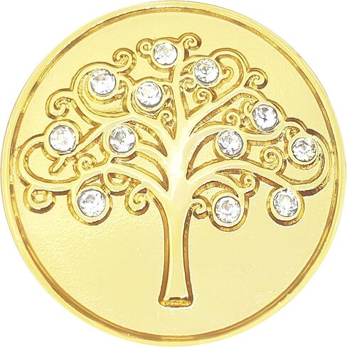 Gold Tree of Life Golf Ball Marker with Austrian Crystals | Magnetic Hat Clip Included | Family Themed Golfing Accessory | Gift for Mother or Daughter Golfers in Saudi Arabia