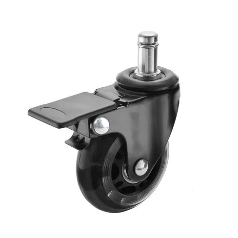 5 Pieces/lot 2.5 inch Black M11 PU Transparent Wheel 11mm Office Chair Universal Brake Furniture Caster Small in Saudi Arabia