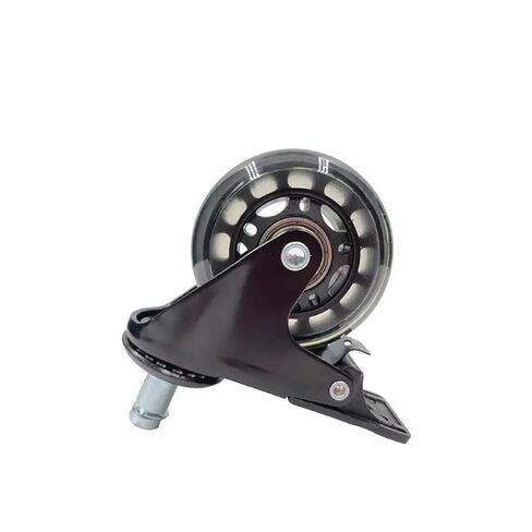 5 Pieces/lot 2.5 inch Black M11 PU Transparent Wheel 11mm Office Chair Universal Brake Furniture Caster Small in Saudi Arabia