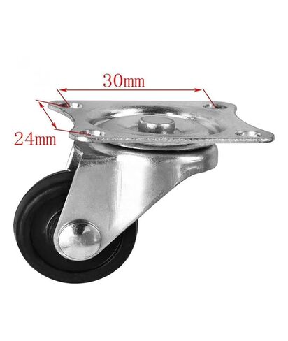 (Pack of 24) Casters 1.25-inch Rubber Universal Wheel Height 4cm Silent Diameter 3cm Beauty Instrument 2 in Saudi Arabia