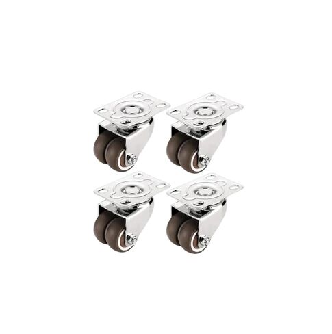 (Pack of 4) 1.5-inch 4-Hole Flat Double-Wheel Universal Wheel Silent Small Tatami Drawer Pulley Cabinet Roller Rubber in Saudi Arabia