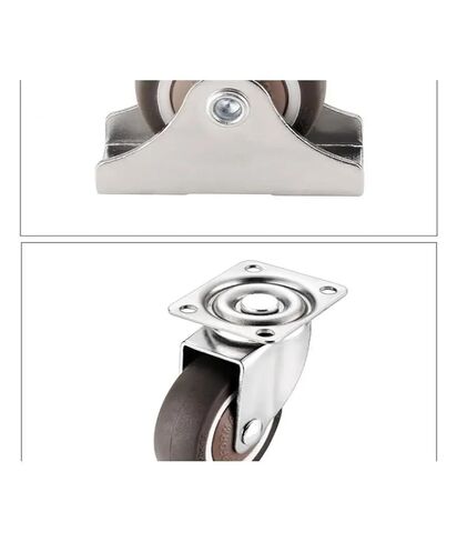 (Pack of 4) 1.5-inch 4-Hole Flat Double-Wheel Universal Wheel Silent Small Tatami Drawer Pulley Cabinet Roller Rubber in Saudi Arabia