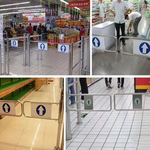 بوابة متأرجحة للإغلاق التلقائي بزاوية 90 درجة - بوابة أمان معدنية عالمية للمستودعات والسوبر ماركت باب مدخل من الفولاذ المقاوم للصدأ باتجاه واحد (190 × 100 سم) - وصول آمن S in Kuwait