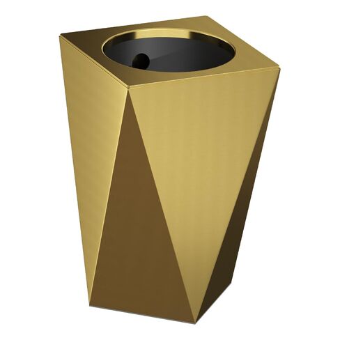 2.64 Gallon Stainless Steel Trash Can, Creative Diamond-Shaped Garbage Can, Simple High-Grade Waste Basket, for Home Bathroom Office. (10L Gold Diamond) in Saudi Arabia