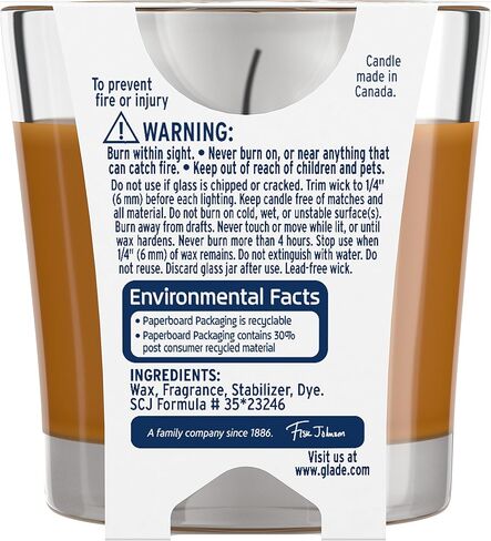 Glade Jar Candle Air Freshener, Cashmere Woods, 3.4 Ounce in Saudi Arabia