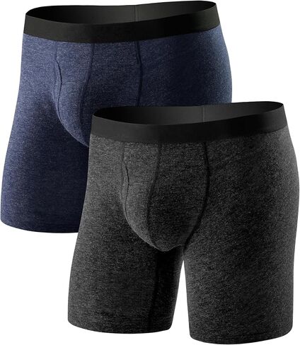 Merino Wool Incontinence Underwear for Men, Long Leg Reusable Washable Leakproof Absorbent Boxer Briefs 50ML 2 Pack in Kuwait