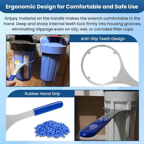 مفتاح فلتر مياه معدني SPBW-1 شديد التحمل من الفولاذ الصناعي القوي لمساكن مرشح الهوية مقاس 4.8 بوصة، متوافق مع Culligan/Pentek/ السباك الأمريكي/ المساكن الزرقاء الكبيرة، مقبض مريح وقبضة مانعة للانزلاق in Kuwait