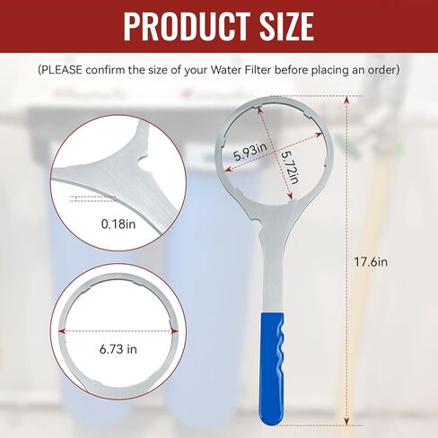 مفتاح ربط فلتر المياه SPBW-5 شديد التحمل 5.93 بوصة، مفتاح فلتر المياه SW-3 لاستبدال فلتر المنزل بالكامل لمفاتيح Pentair Pentek 150296 البلاستيكية، متوافق مع Culligan وPentek وPlymouth in Kuwait