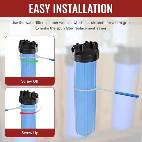 مفتاح ربط فلتر المياه SPBW-5 شديد التحمل 5.93 بوصة، مفتاح فلتر المياه SW-3 لاستبدال فلتر المنزل بالكامل لمفاتيح Pentair Pentek 150296 البلاستيكية، متوافق مع Culligan وPentek وPlymouth in Kuwait