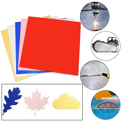 Coloch 5 Pack Acrylic Mirror Sheets for Laser Cutting, 11.8 x11.8 in Multicolored Mirror Panels with 2.6mm Thickness Opaque Glossy Mirror Sheet for Cutting, Sawing, Engraving, DIY, Craft in Saudi Arabia