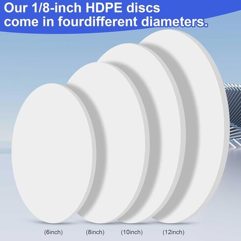 Sasylvia 4 Pcs HDPE White Circular Sheet 6" Diameter x 1/4" Thick, High Density Polyethylene Round Plastic Blocks Smooth Finish Plastic Plates Multi-Purpose for Machining, DIY Crafts, Spacers, Base in Saudi Arabia