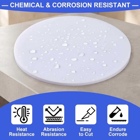Sasylvia 4 Pcs HDPE White Circular Sheet 6" Diameter x 1/4" Thick, High Density Polyethylene Round Plastic Blocks Smooth Finish Plastic Plates Multi-Purpose for Machining, DIY Crafts, Spacers, Base in Saudi Arabia