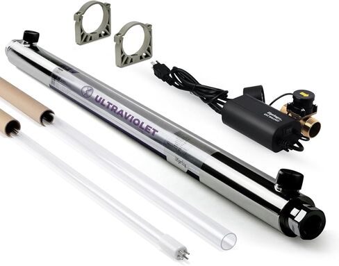 نظام تصفية المياه بالأشعة فوق البنفسجية LED للمنزل بالكامل من iSpring UVF20، منقي مياه بالأشعة فوق البنفسجية LED طويل العمر يصل إلى 11 عامًا مع تحكم تلقائي في التدفق مدمج، خالٍ من الزئبق، منفذ مدخل MNTP 3/4 بوصة، ما يصل إلى 12 جالونًا في الدقيقة in Kuwait