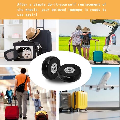 مجموعة عجلات بديلة للأمتعة 4 قطع 1.57 بوصة × 0.67 بوصة (40 مم × 17 مم) مع منشار و4 قطع غطاء عجلات وجوارب 1.18 بوصة و1.38 بوصة (طقم إصلاح 30 مم و35 مم لحقائب الأمتعة وحقيبة العربة in Kuwait
