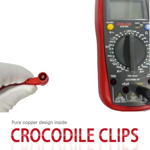 2PCS Test Leads, Alligator Clips, Red and Black, Multimeter Probes, Banana Plug to Alligator Clip Multimeter Test Leads in Saudi Arabia